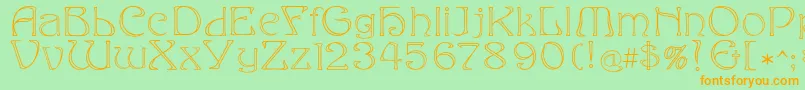 Eddaoutline Font – Orange Fonts on Green Background