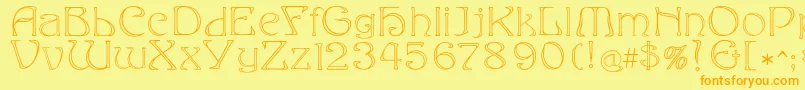 Eddaoutline Font – Orange Fonts on Yellow Background