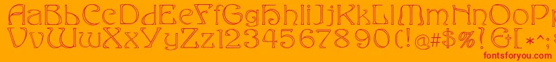 Eddaoutline Font – Red Fonts on Orange Background