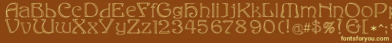 Eddaoutline Font – Yellow Fonts on Brown Background