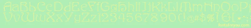 Eddaoutline Font – Yellow Fonts on Green Background