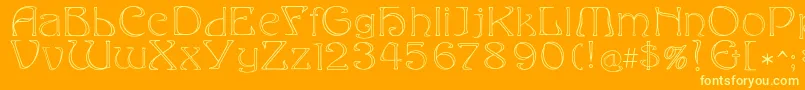 Eddaoutline Font – Yellow Fonts on Orange Background