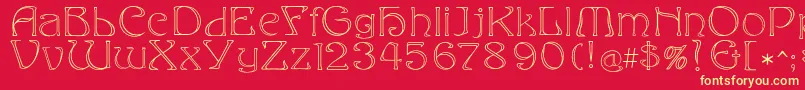 Eddaoutline Font – Yellow Fonts on Red Background