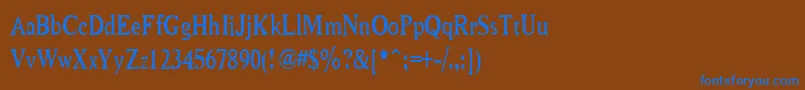 フォントNiewcmn – 茶色の背景に青い文字