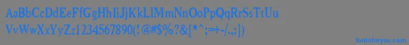 フォントNiewcmn – 灰色の背景に青い文字