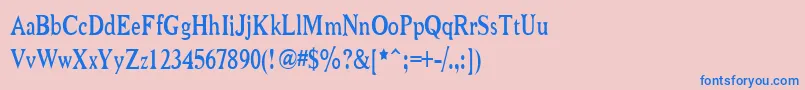 Niewcmn Font – Blue Fonts on Pink Background