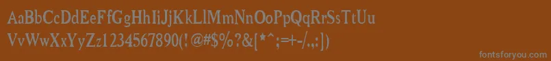 フォントNiewcmn – 茶色の背景に灰色の文字