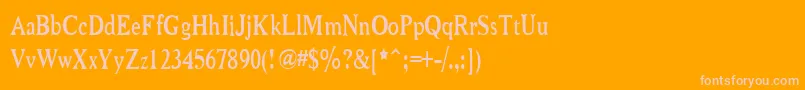 Niewcmn Font – Pink Fonts on Orange Background
