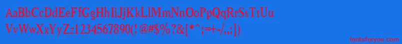 Niewcmn Font – Red Fonts on Blue Background