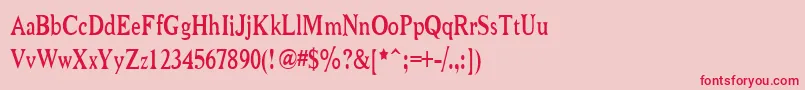 フォントNiewcmn – ピンクの背景に赤い文字