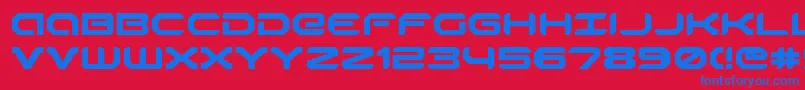 Weitere Informationen zur Robotaure-Schriftart Robotaure-Schriftart – Blaue Schriften auf rotem Hintergrund