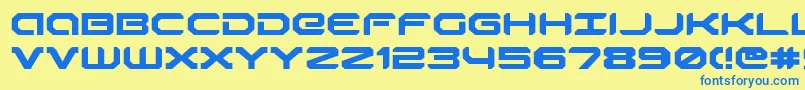 Robotaure Font – Blue Fonts on Yellow Background