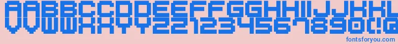 Czcionka M41 – niebieskie czcionki na różowym tle