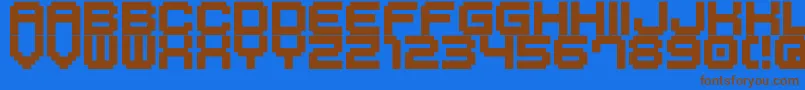 M41 Font – Brown Fonts on Blue Background