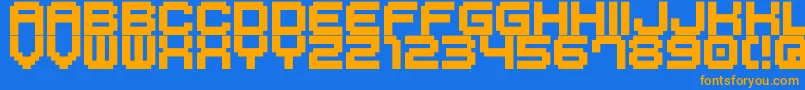 M41 Font – Orange Fonts on Blue Background