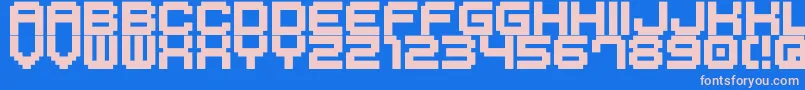 M41 Font – Pink Fonts on Blue Background