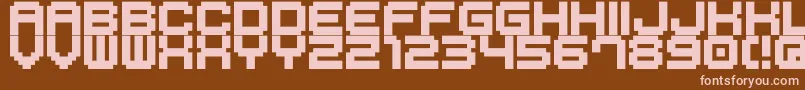 M41 Font – Pink Fonts on Brown Background