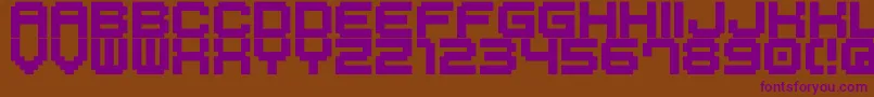 M41 Font – Purple Fonts on Brown Background