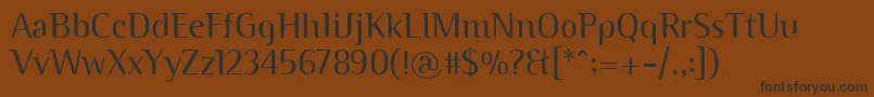 フォントBinaryitcTtLight – 黒い文字が茶色の背景にあります