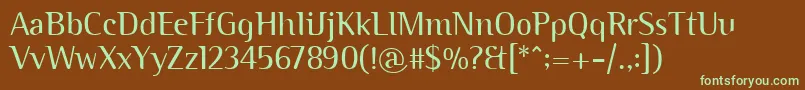 Шрифт BinaryitcTtLight – зелёные шрифты на коричневом фоне