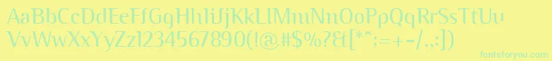 Police BinaryitcTtLight – polices vertes sur fond jaune
