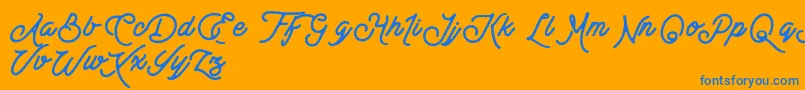 BesttersSupplyDemo-Schriftart – Blaue Schriften auf orangefarbenem Hintergrund