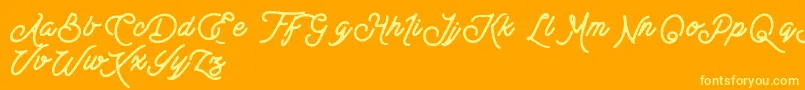 BesttersSupplyDemo-Schriftart – Gelbe Schriften auf orangefarbenem Hintergrund