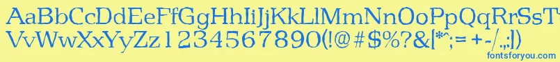 PenthouseantiqueLightRegular Font – Blue Fonts on Yellow Background