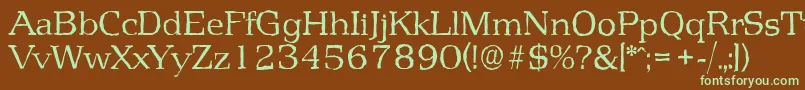 PenthouseantiqueLightRegular Font – Green Fonts on Brown Background