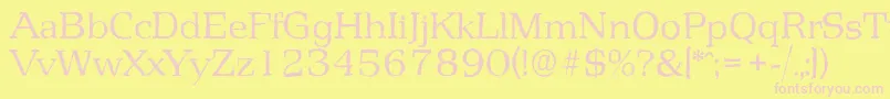 PenthouseantiqueLightRegular Font – Pink Fonts on Yellow Background