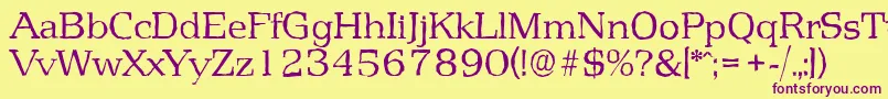 PenthouseantiqueLightRegular Font – Purple Fonts on Yellow Background