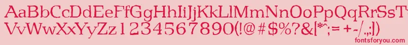 Шрифт PenthouseantiqueLightRegular – красные шрифты на розовом фоне