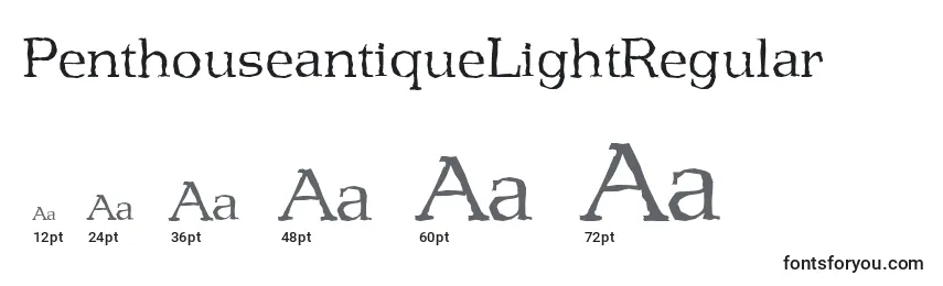 Размеры шрифта PenthouseantiqueLightRegular