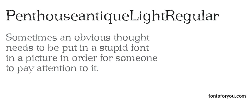 PenthouseantiqueLightRegular Font