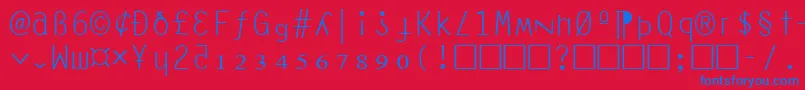 フォントAnarchyMono – 赤い背景に青い文字