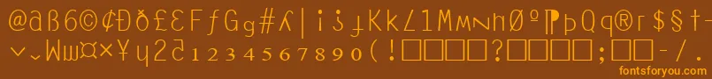 Weitere Informationen zur AnarchyMono-Schriftart AnarchyMono-Schriftart – Orangefarbene Schriften auf braunem Hintergrund