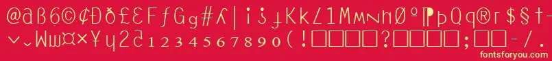 AnarchyMonoフォントについての詳細 フォントAnarchyMono – 黄色の文字、赤い背景