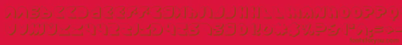PuffAngelShadow-Schriftart – Braune Schriften auf rotem Hintergrund