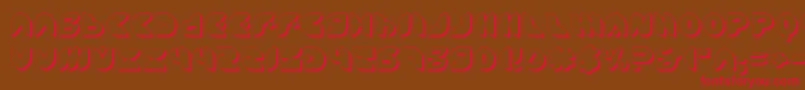 フォントPuffAngelShadow – 赤い文字が茶色の背景にあります。