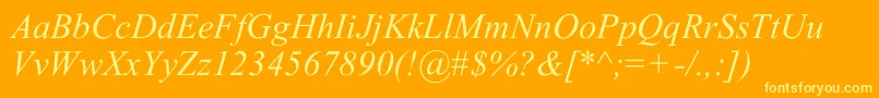 TimesNewRomI Font – Yellow Fonts on Orange Background