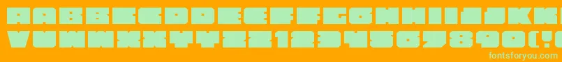 Anakefkae Font – Green Fonts on Orange Background