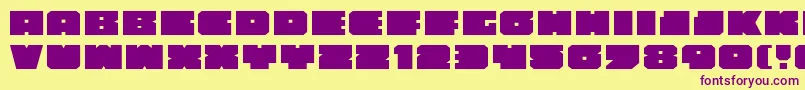 Anakefkae-Schriftart – Violette Schriften auf gelbem Hintergrund