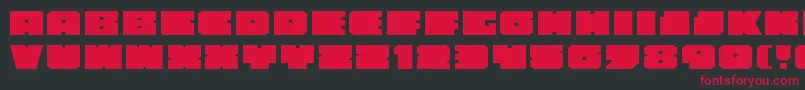 フォントAnakefkae – 黒い背景に赤い文字