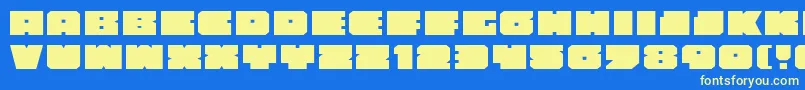 Anakefkae Font – Yellow Fonts on Blue Background