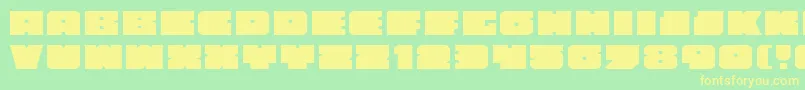 Anakefkae Font – Yellow Fonts on Green Background