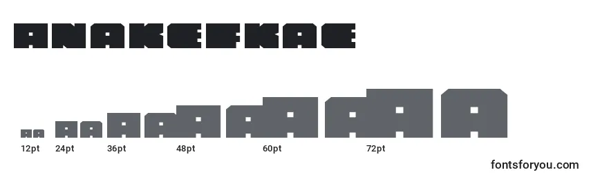 Размеры шрифта Anakefkae