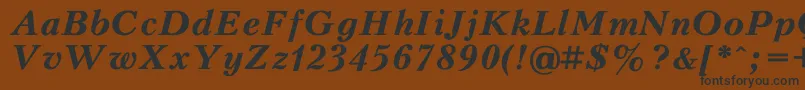 フォントPeterburgBoldItalic – 黒い文字が茶色の背景にあります