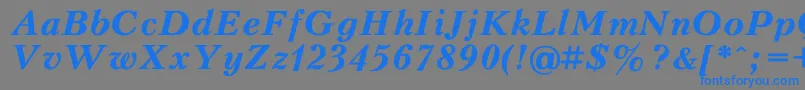PeterburgBoldItalic Font – Blue Fonts on Gray Background