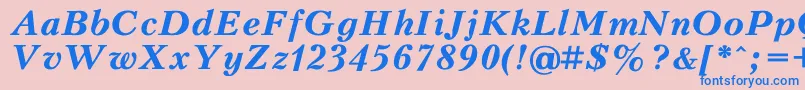 PeterburgBoldItalic Font – Blue Fonts on Pink Background
