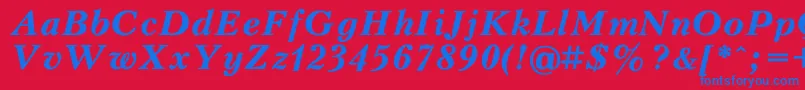 PeterburgBoldItalic Font – Blue Fonts on Red Background